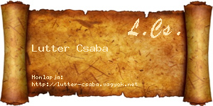 Lutter Csaba névjegykártya